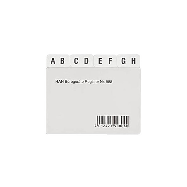 HAN Karteikartenregister A-Z transparent für DIN-A8-Karteikästen