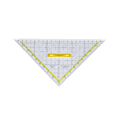 Kunststoff-Geodreieck TZ-Dreieck 1650/3 glasklar 22,5cm mit abnehmbarem Griff
