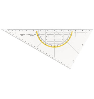 Kunststoff-Geodreieck TZ-Dreieck 1660/1 glasklar 60° 22,5cm