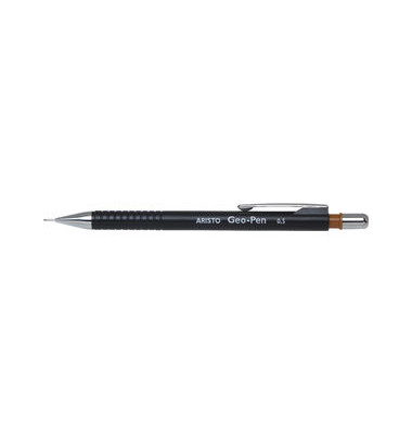 Druckbleistift Feinminenstift Geo-Pen 0.50 schwarz, AH85005, Härte HB, 0,5mm, schwarz, mit Radiergummi