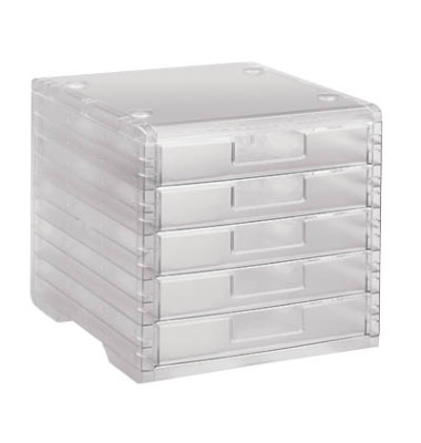 Schubladenbox LightBox transparent 5 Schubladen geschlossen Schubladenbox LightBox transparent 5 Schubladen geschlossen
