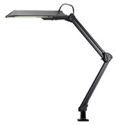 Schreibtischlampe Ecostar H5010090, Energiesparlampe, mit Standfuß, mit Tischklemme, schwarz