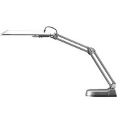 Schreibtischlampe Ecostar H5010099, Energiesparlampe, mit Standfuß, mit Tischklemme, silber