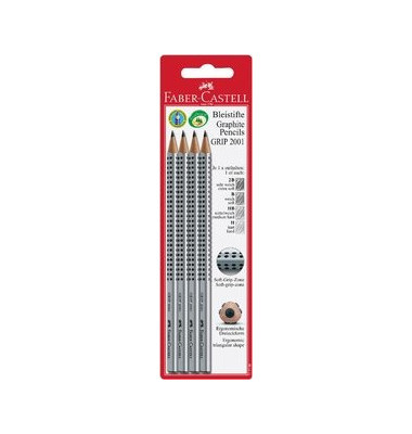 Bleistift-Set, 117198, 4x silber, k.A., B,H,HB,2B Bleistift-Set, 117198, 4x silber, k.A., B,H,HB,2B
