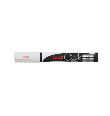 Kreidemarker uni Chalk PWE-5M, 186201, wei&szlig;, 1,8-2,5mm Rundspitze