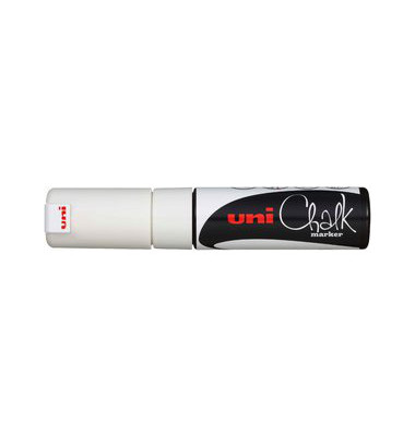 Kreidemarker Uni Chalk PWE-8K, 186401, wei&szlig;, 8mm Keilspitze
