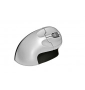 Vertikalmaus Grip Mouse, 2 Tasten, kabellos, USB-Funk, Rechtshänder, ergonomisch, optisch, silber