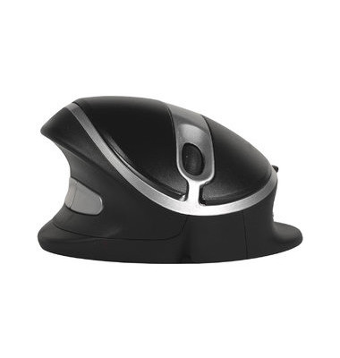 Oyster-Mouse Oyster Mouse BNEOYMW, 5 Tasten, kabellos, USB-Funk, ergonomisch, einstellbarer Neigungswinkel, optisch, schwarz