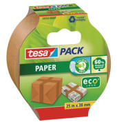 Packband Tesapack Paper 05054-07-01, 38mm x 25m, Papier, handabreißbar, braun
