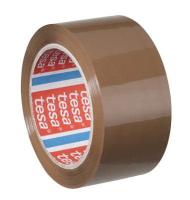 Packband Tesapack 04195-00001-02, 50mm x 66m, PP, leise abrollbar, braun