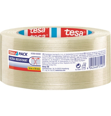 Packband tesapack Ultra Resistant 45900-00000-00, 50mm x 50m, 105my, transparent