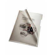 Sichthüllen 205000GR, A4, grau, klar-transparent glatt, oben & rechts offen, 