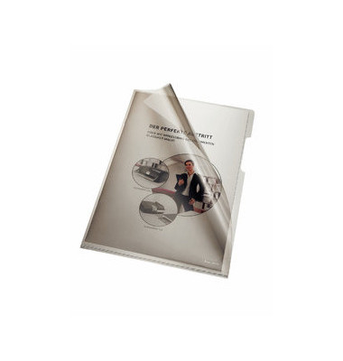 Sichthüllen 205000GR, A4, grau, klar glatt, oben & rechts offen, 0,15mm