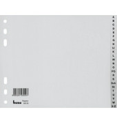 Kunststoffregister 93220, A bis Z, A4 halbe Höhe, 120µm, graue Taben, 20-teilig