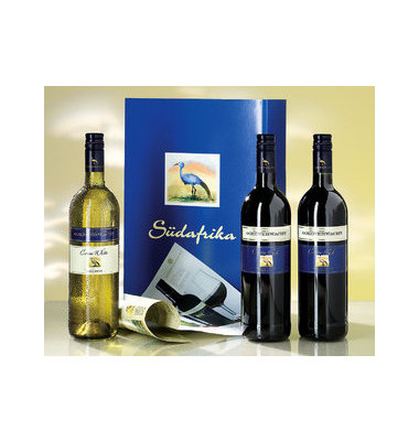 Bestes aus Südafrika Expos Wein Geschenkkar. 3 Fl