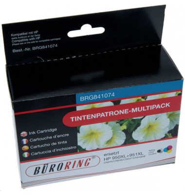 Druckerpatrone BRG841074 (kompatibel mit HP), farbig, ca. 1x2515 Seiten/ 3x1710 Seiten