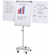 Flipchart ECO, BRG650668, 68x105cm, grau, mit Rollen, mit 2 Seitenarmen