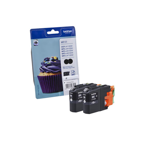 5014047563164 - LC123BK - 2er-Pack - Hohe Ergiebigkeit - Schwarz - original - Tintenpatrone