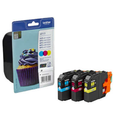 Druckerpatrone LC-123 cyan / magenta / gelb 4x ca 600 Seiten Multipack