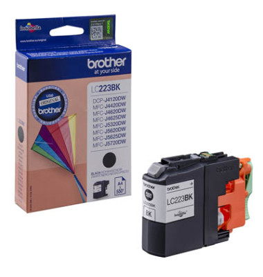 Druckerpatrone LC223BK (LC-223BK), schwarz, ca. 550 Seiten