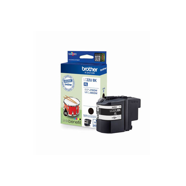 4977766759649 - LC-22UBK original Druckerpatrone schwarz Pigmenttinte InkBenefit 2400S (LC-22UBK) - Brother