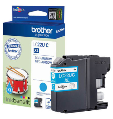 Druckerpatrone LC22UC (LC-22UC), cyan, ca. 1200 Seiten