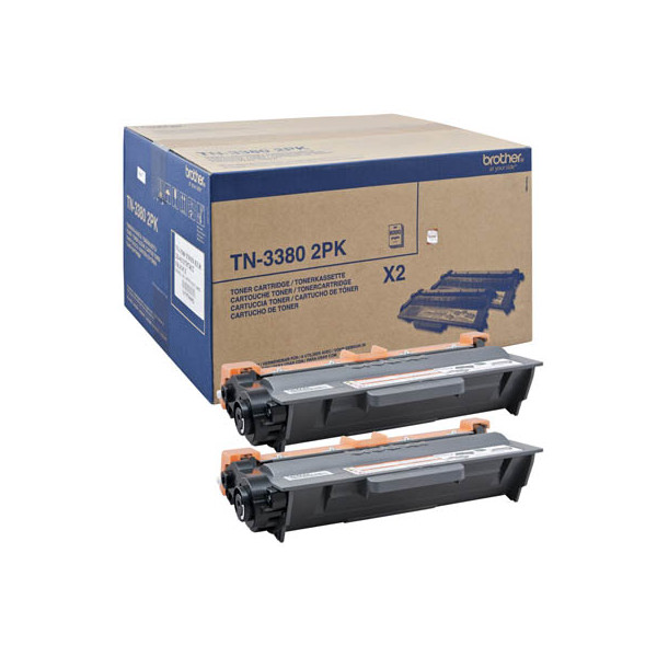 4977766709811 - TN3380 2PK - 2er-Pack - Schwarz - original - Tonerpatrone - für DCP-8110 8150 8155 8250 HL-5440 5450 5470 6180 MFC-8510 8520 8710 8950