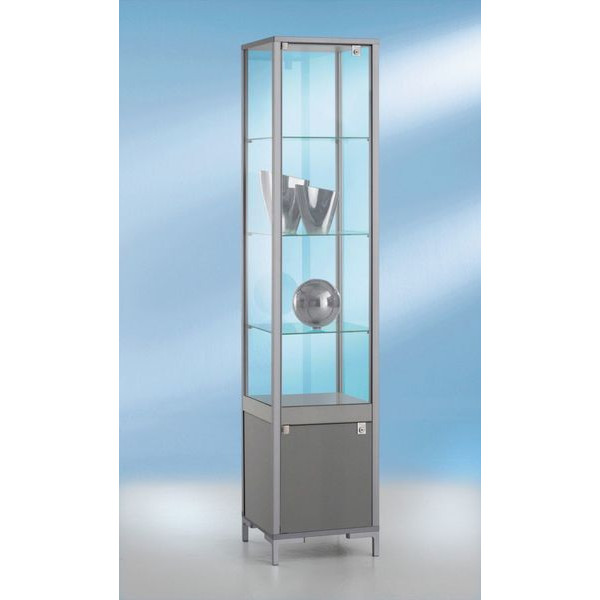 4016058444105 - Staufachvitrine schmal Dekor Silber mit vollverglastem Vitrinenteil 4016058444105 LINK-V44410 4016058444105 - Staufachvitrine schmal Dekor Silber mit vollverglastem Vitrinenteil 4016058444105 LINK-V44410