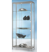 Standvitrine 800 Dekor Silber mit vollverglastem Vitrinenteil