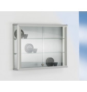 Wand / Sammlervitrine Dekor Silber mit 3-seitiger Verglasung
