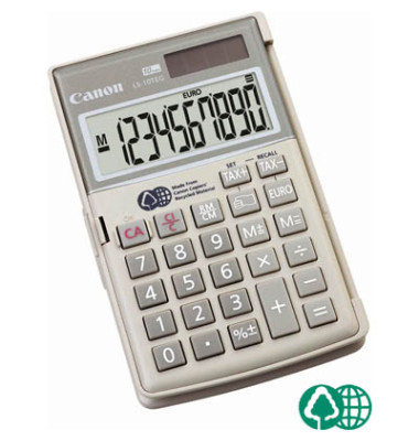 Taschenrechner LS-10TEG Solar-/Batterie LCD-Display grau 1-zeilig 10-stellig