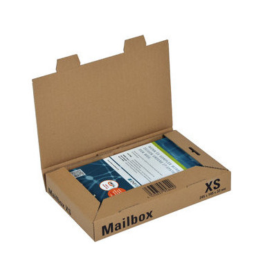 Versandkarton Mailbox XS CP 098.01 braun, innen 245x145x33mm, Wellpappe 1-wellig