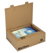 Versandkarton Mailbox M CP098.03 braun, bis DIN A4+, innen 325x240x105mm, Wellpappe 1-wellig