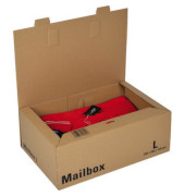Versandkarton Mailbox L CP 098.04 braun, bis DIN A4+, innen 395x250x140mm, Wellpappe 1-wellig
