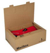Versandkarton Mailbox L CP098.04 braun, bis DIN A4+, innen 395x250x140mm, Wellpappe 1-wellig