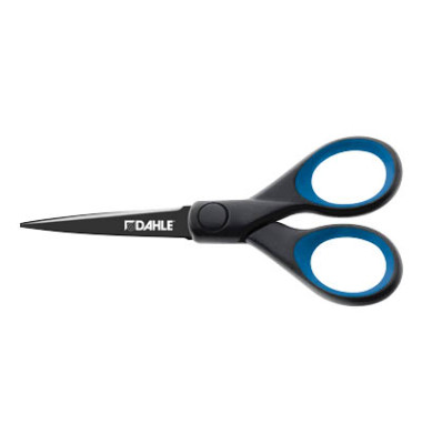 Papierschere OFFICE TITANIUM, Edelstahl, rostfrei, titanbeschichtet, 13cm, schwarz/blau