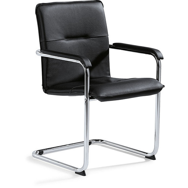 4251635600820 - Besucherstuhl DESKIN1 schwarz chrom mit Armlehnen Freischwinger 4251635600820 Deskin 4251635600820 - Besucherstuhl DESKIN1 schwarz chrom mit Armlehnen Freischwinger 4251635600820 Deskin