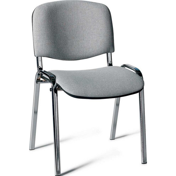 4251635621528 - Besucherstuhl Iso grau   chrom ohne Armlehnen 4-Fuß-Gestell 4251635621528 Deskin