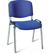 Besucherstuhl Iso, blau / chrom, ohne Armlehnen, 4-Fuß-Gestell