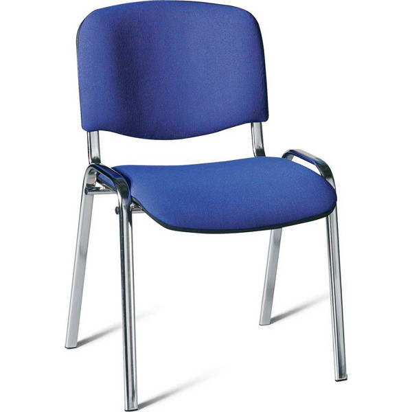 4251635603555 - Besucherstuhl Iso blau   chrom ohne Armlehnen 4-Fuß-Gestell 4251635603555 Deskin