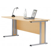 Schreibtisch Basic MULTI M, 74cm (H), 160x80cm (BxT), rechteckig, buche / silber