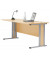 Schreibtisch Basic MULTI M, 74cm (H), 160x80cm (BxT), rechteckig, buche / silber