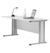 Schreibtisch Basic MULTI M, 74cm (H), 160x80cm (BxT), rechteckig, lichtgrau / anthrazit