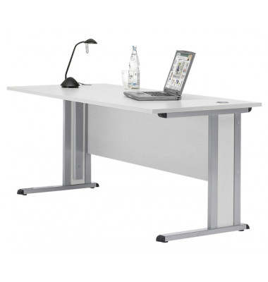 Schreibtisch Basic MULTI M, 74cm (H), 160x80cm (BxT), rechteckig, lichtgrau / anthrazit