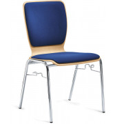 Besucherstuhl JARA, blau / chrom, ohne Armlehnen, 4-Fu&szlig;-Gestell