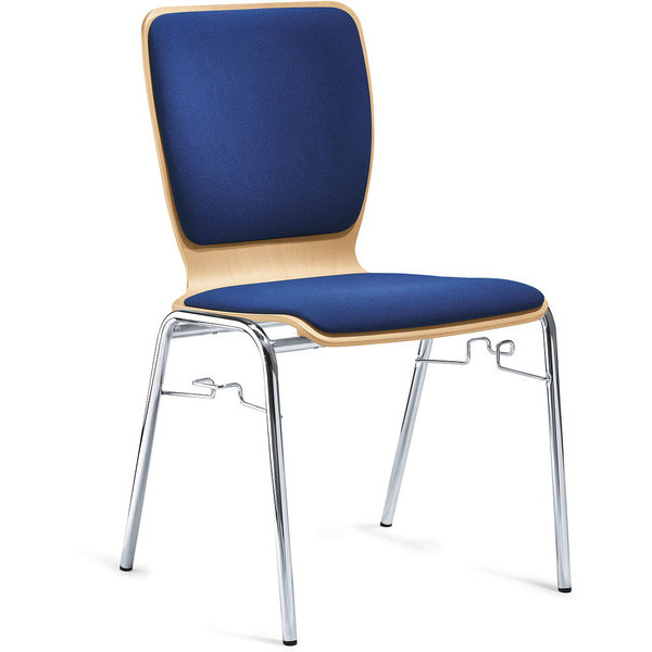 4251635602268 - Besucherstuhl JARA blau   chrom ohne Armlehnen 4-Fuß-Gestell 4251635602268 Deskin