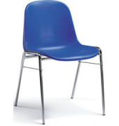 Stapelstühle blau 209354 ergonomische Sitzschale Chromgestell