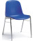 Stapelstühle blau 209354 ergonomische Sitzschale Chromgestell