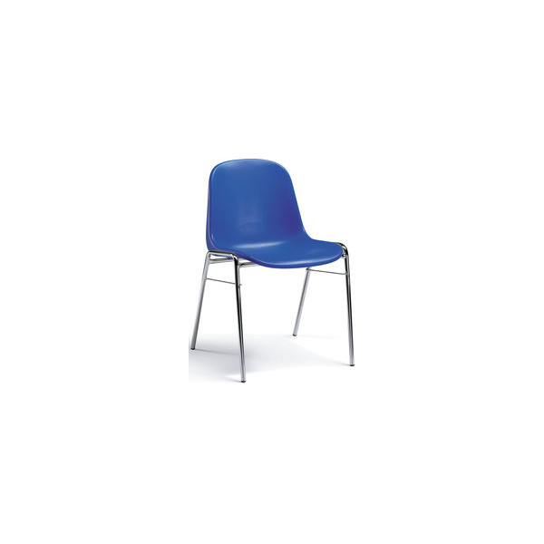 4251635602954 - Stapelstühle blau 209354 ergonomische Sitzschale Chromgestell 4251635602954 Deskin