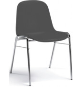 Stapelstühle grau 209355 ergonomische Sitzschale Chromgestell